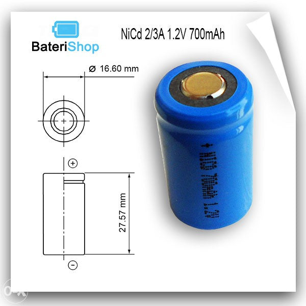 Baterija NiCd 2/3A 1.2V 700mAh
