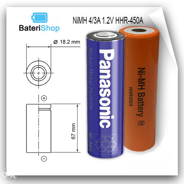 Baterija NiMH 4/3A 1.2V 4500mAh BK450A Panasonic