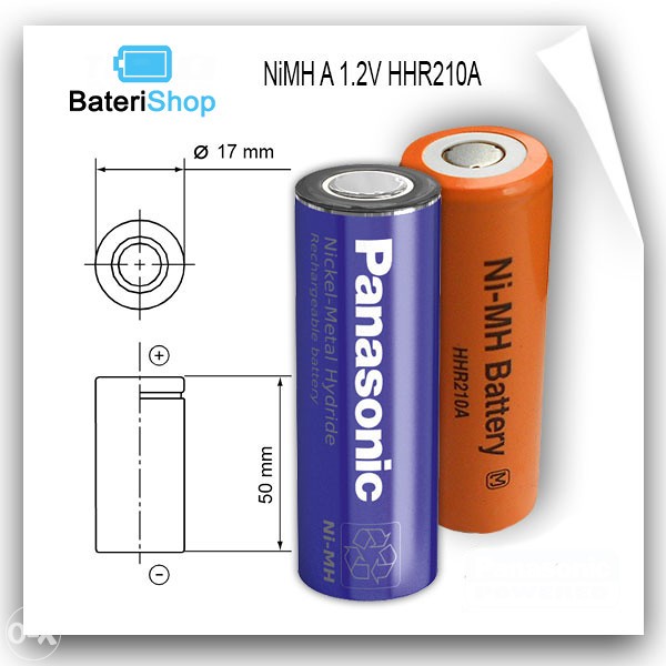 Baterija NiMH A 1.2V 2100mAh BK210A Panasonic