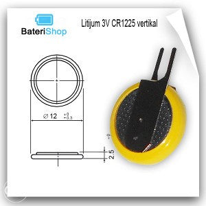 Baterija Litijum CR1225 3V sa vertikalnim izvodima