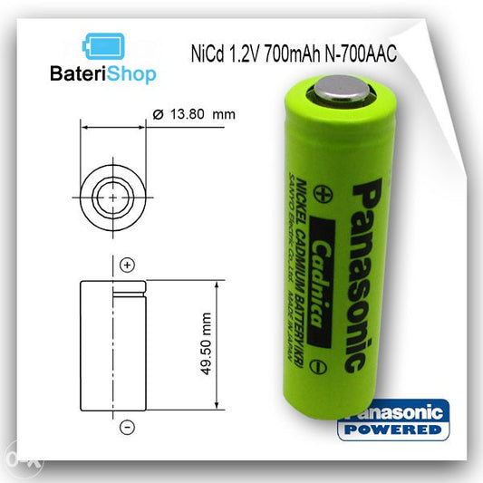 Baterija NiCd AA 1.2V 700mAh N-700AAC Panasonic Cadnica