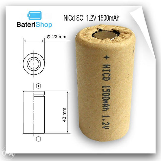 Baterija NiCd SC 1.2V 1500mAh
