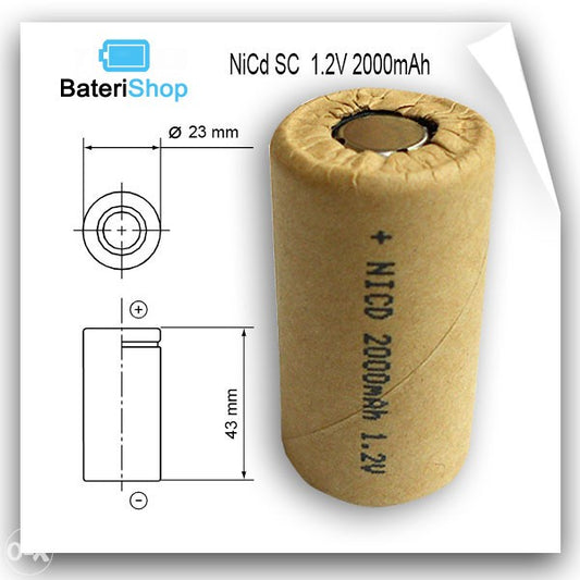 Baterija NiCd SC 1.2V 2000mAh