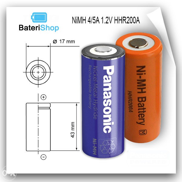 Baterija NiMH 4/5A 1.2V 2000mAh BK200A Panasonic