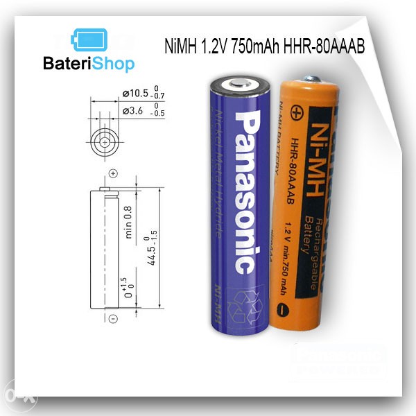 Baterija NiMH AAA 1.2V 750mAh BK80AAAB Panasonic HT